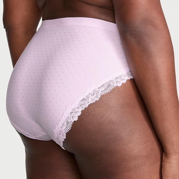 Victoria's Secret Seamless Lace-Trim High-Leg Brief Panty Delicate Violet XL NEW - Picture 3 of 6